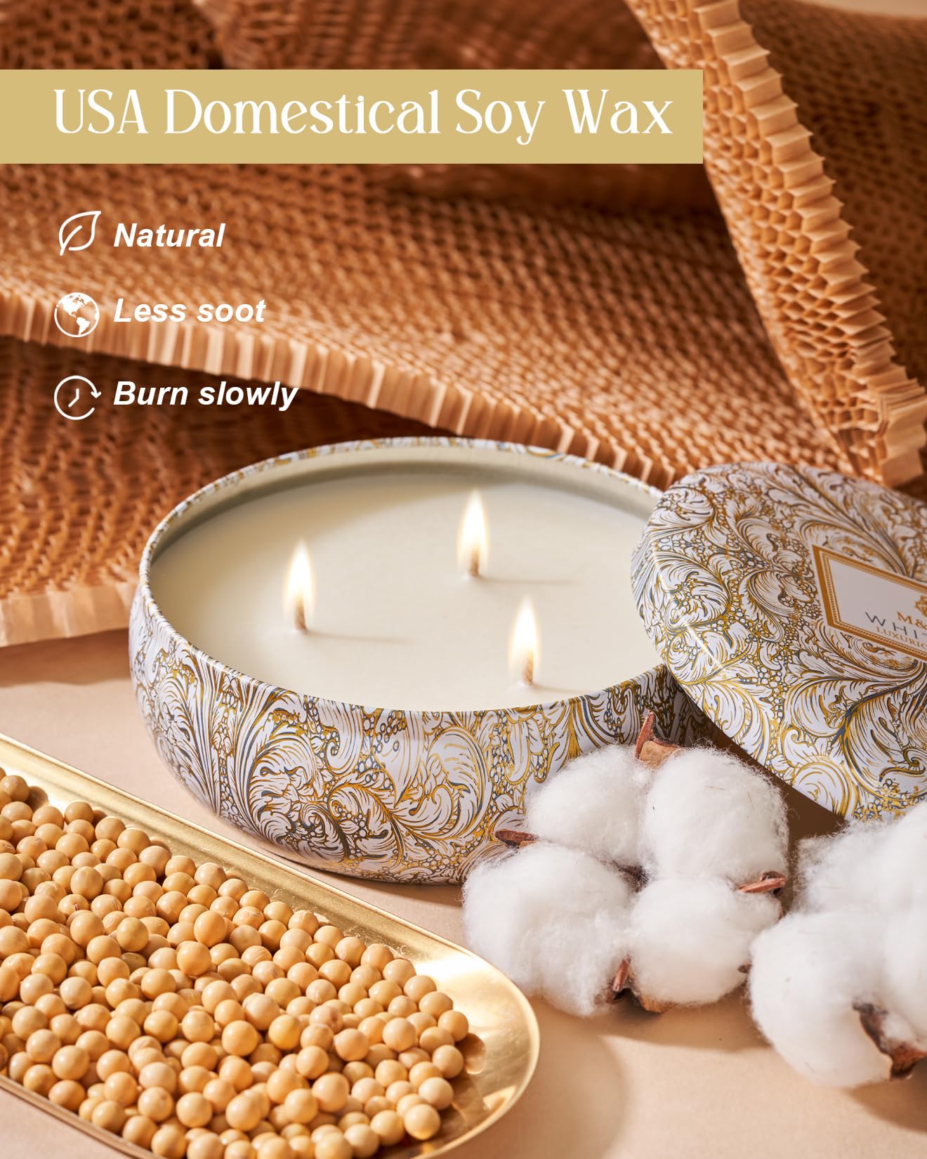Floral pattern on M&SENSE White Tea tin