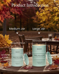 Gift box packaging of M&SENSE White Tea Sage candle