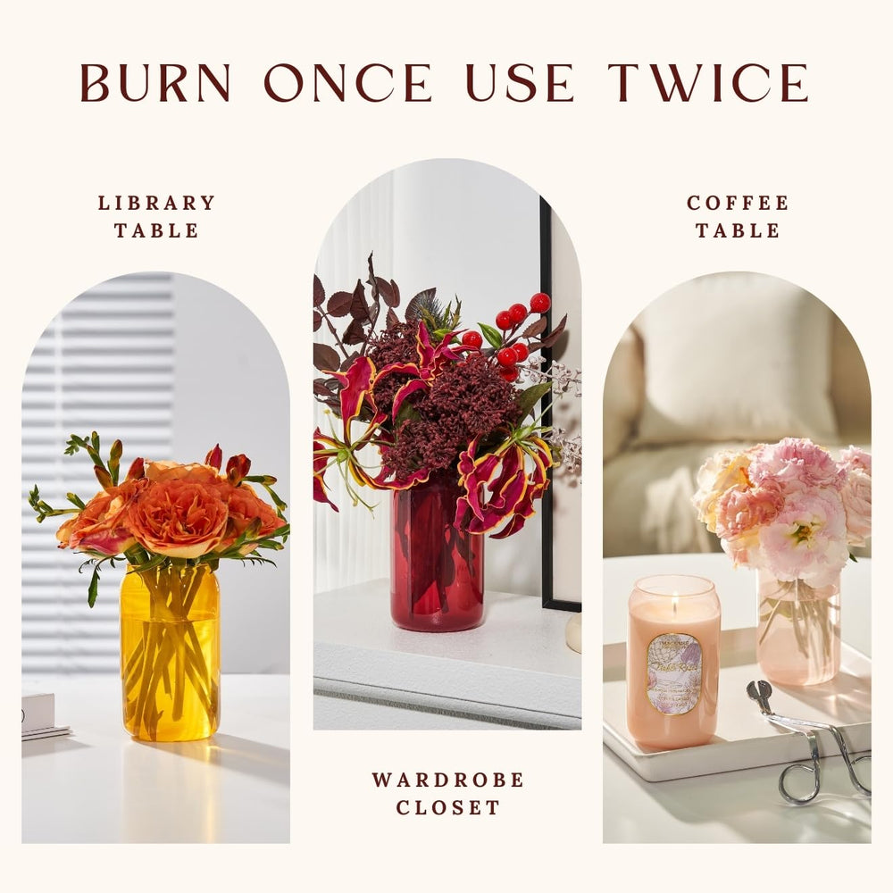 Reusable recyclable glass jar candle design