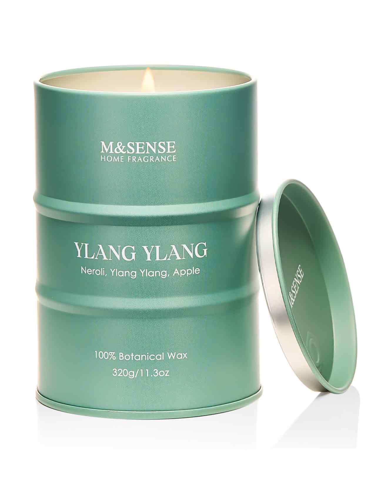 M&SENSE Ylang Ylang scented candle in tin with elegant gift box