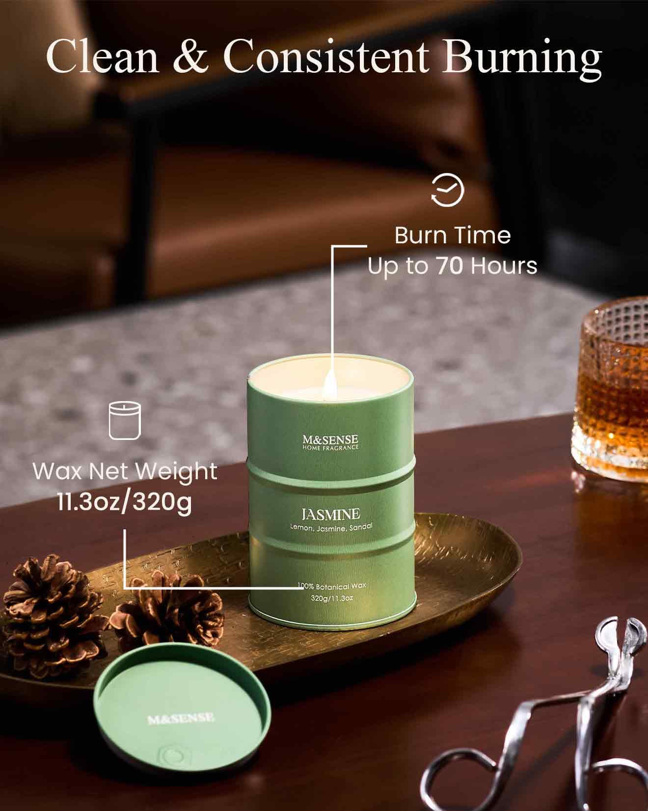 Lead-free cotton wick burning cleanly