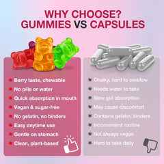 Vegan gummies packaging with green and gold label