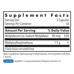 Close up of MSM powder capsules for hair growth