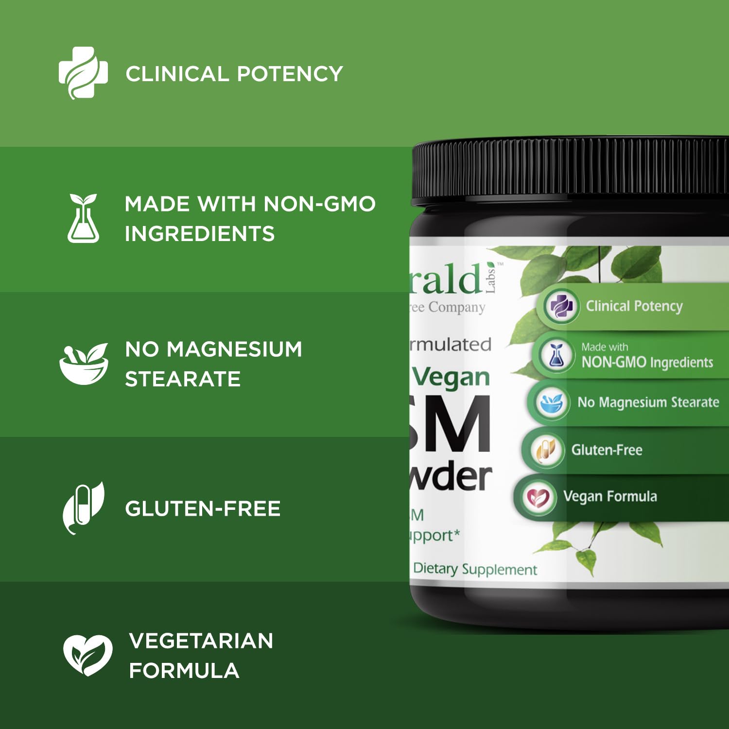 Skin, hair, and nails health concept with MSM powder