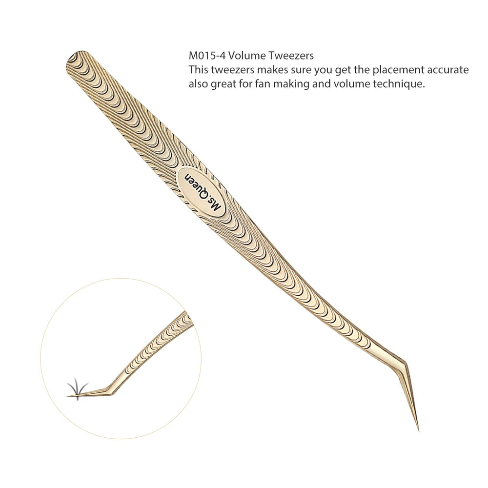 Ms.Queen lash tweezers featuring a lightweight, balanced handle