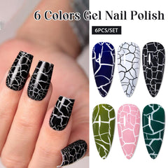 MSRUIOO blue crackle gel adds dramatic contrast on a black base for a striking look.