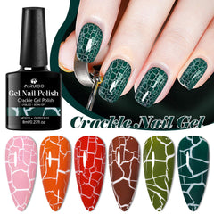 MSRUIOO crackle gel green close-up for fresh nails.