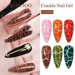 MSRUIOO crackle gel red close-up with bold color effect.