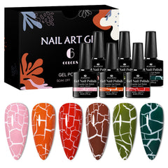 MSRUIOO crackle gel polish set bottles for at-home DIY nail art.