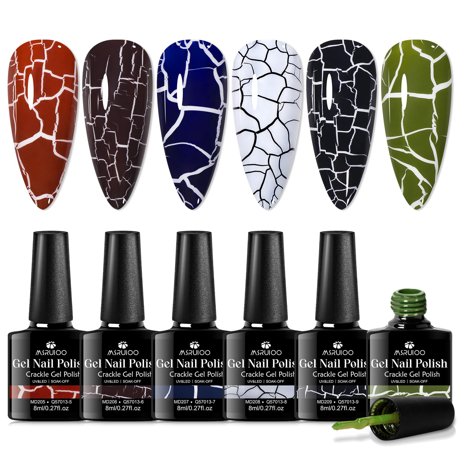 MSRUIOO finished nails with top coat for shine and protection.