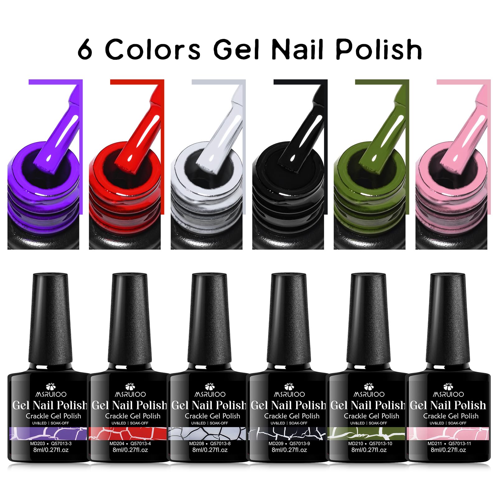 MSRUIOO green crackle gel polish adds fresh, edgy vibe.