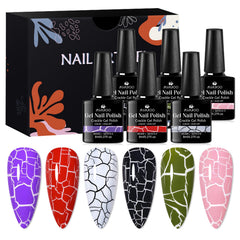 MSRUIOO purple crackle gel nail polish for bold, textured nails.