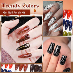 MSRUIOO quick-dry crackle gel used for easy at-home nail art.