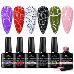 MSRUIOO crackle polish set packaging highlights six-color collection.