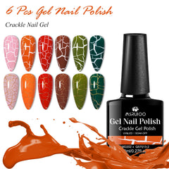 MSRUIOO crackle pattern on nails for edgy texture.