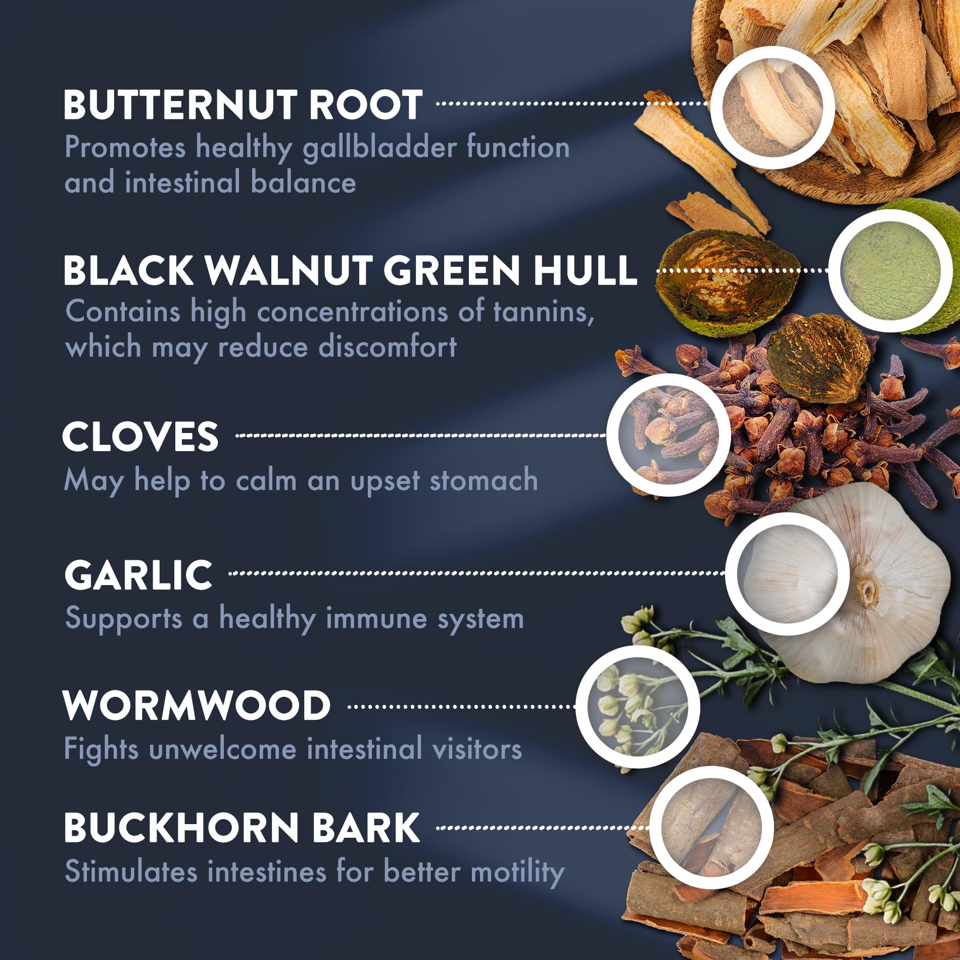 Cloves and other herbs in the Para Response blend