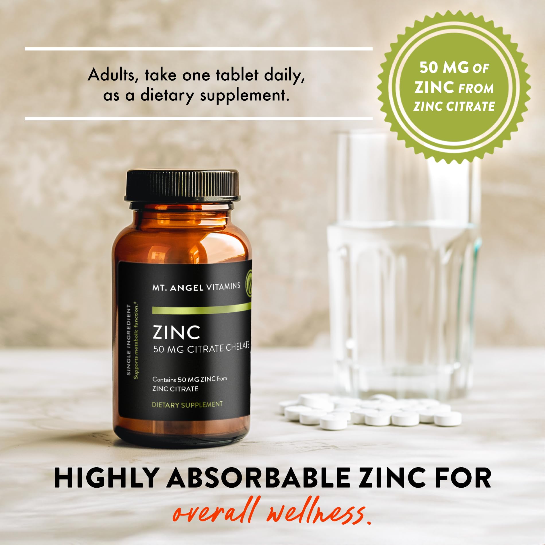 Allergen-free and gentle zinc supplement packaging