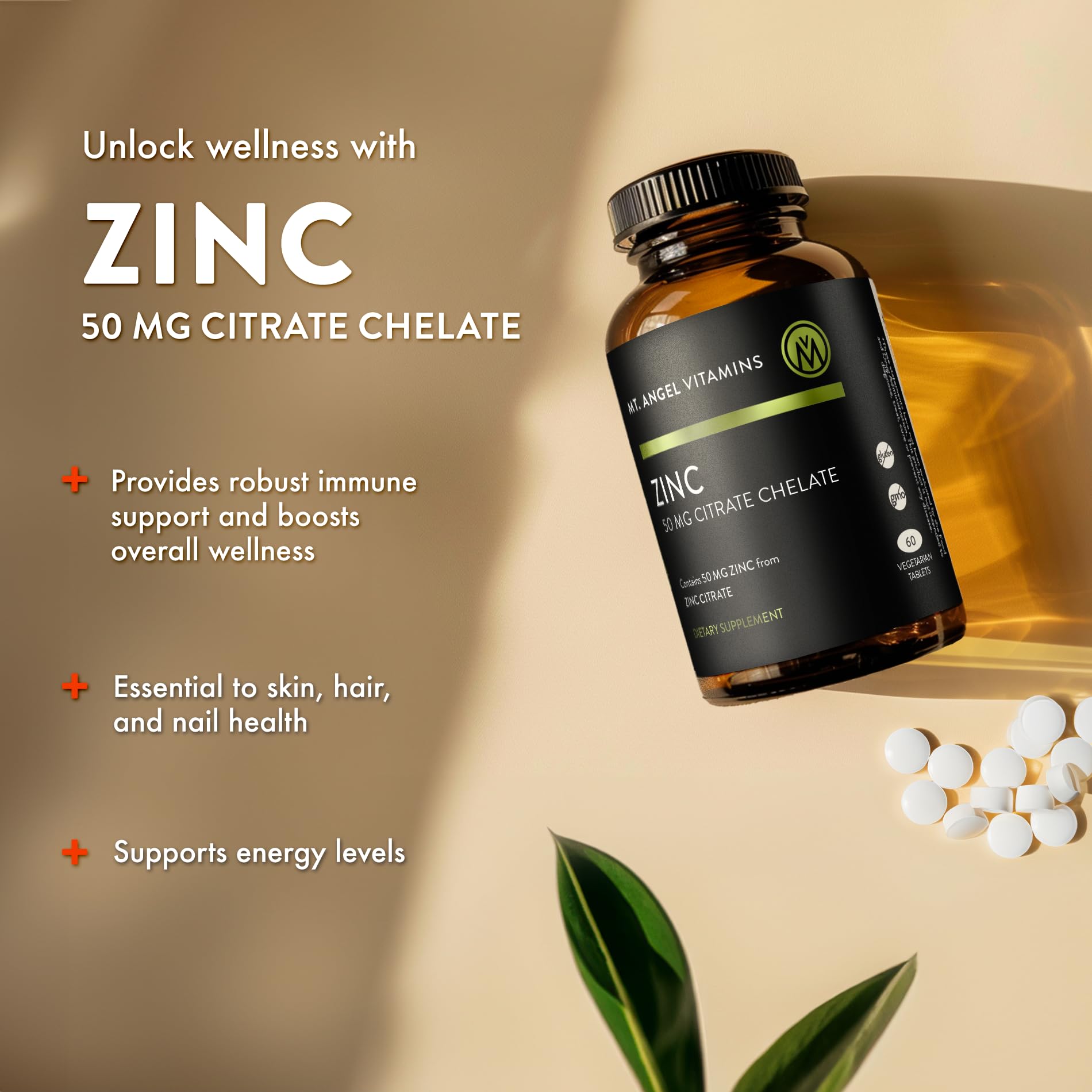 Zinc citrate label showing US-made quality