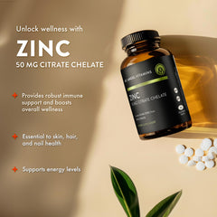 Zinc citrate label showing US-made quality