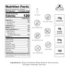 Powder scoop of Mt Capra Clean Minerals with Collagen Peptides