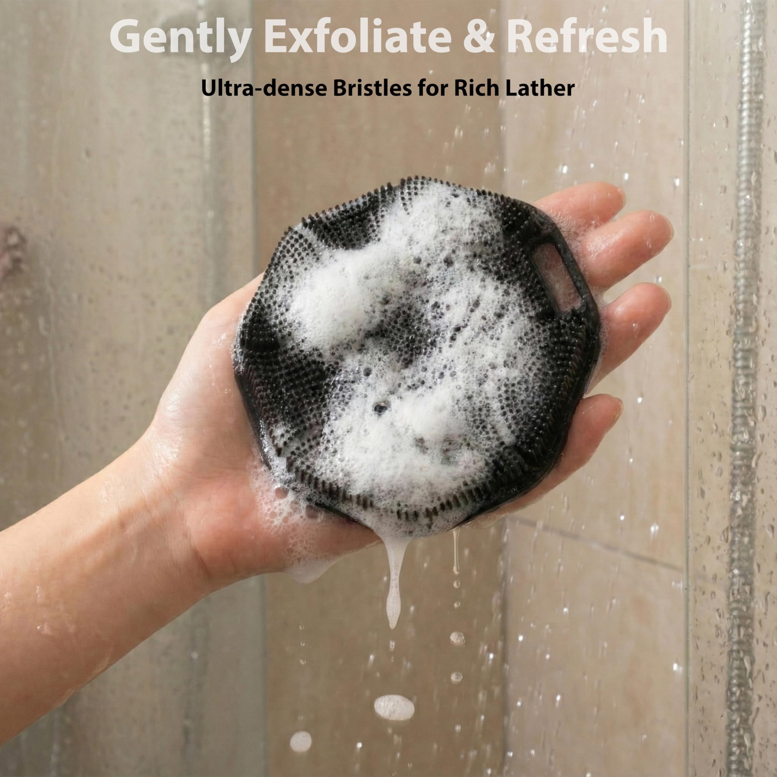 MtBoi shower head massager in use for a relaxing shower