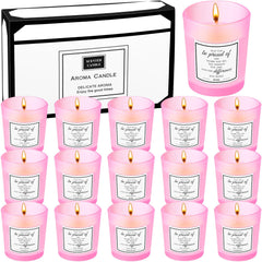 MTLEE 16-pack scented candles gift set pink packaging
