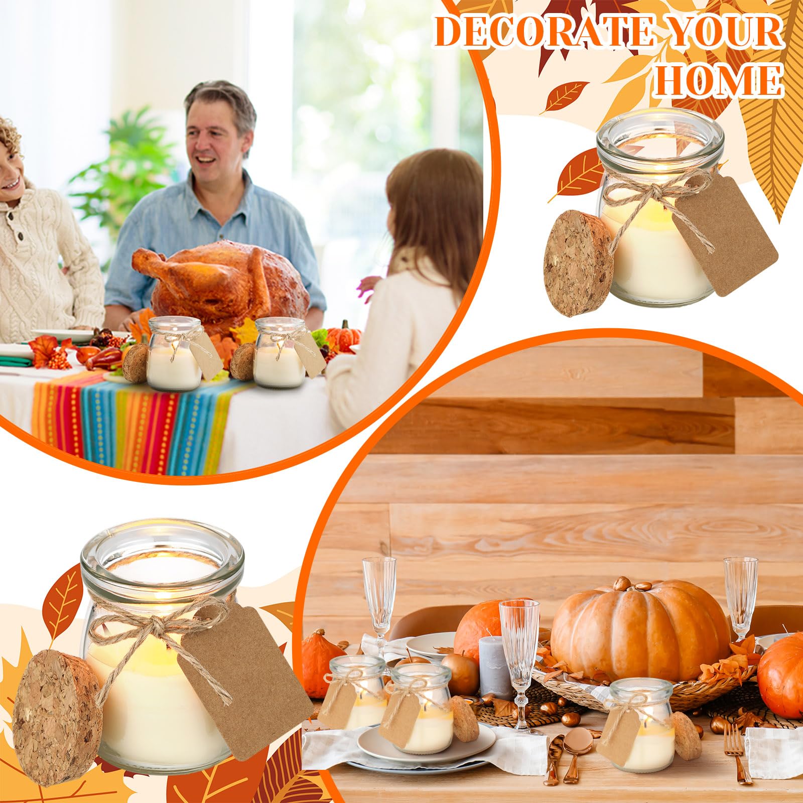 Group of 60 g / 2 oz pumpkin scented soy candles