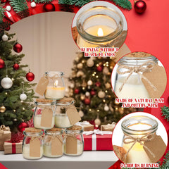 Cookies scent candle in a glass jar with DIY tag card
