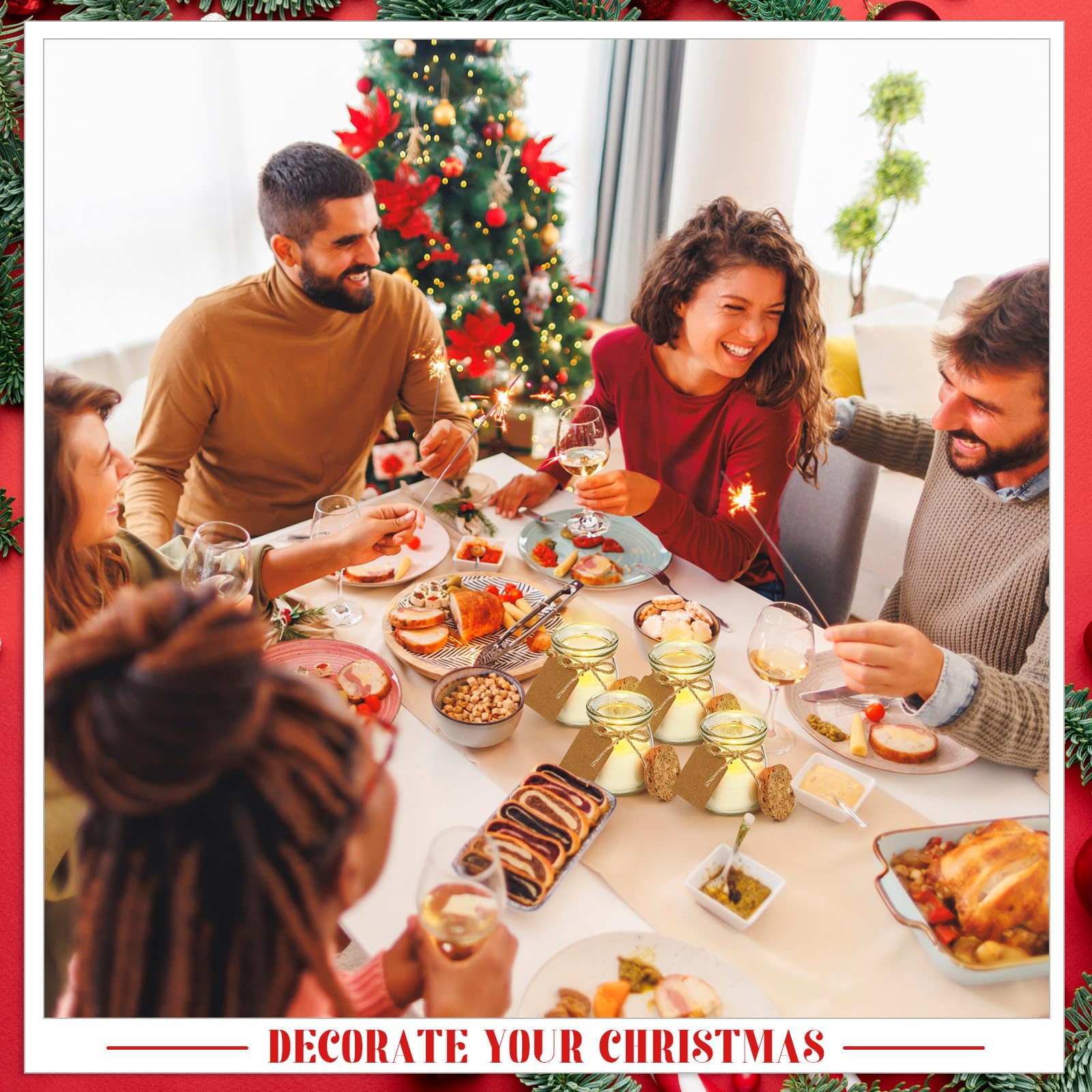 Spice scent candle set in glass jar for festive decor