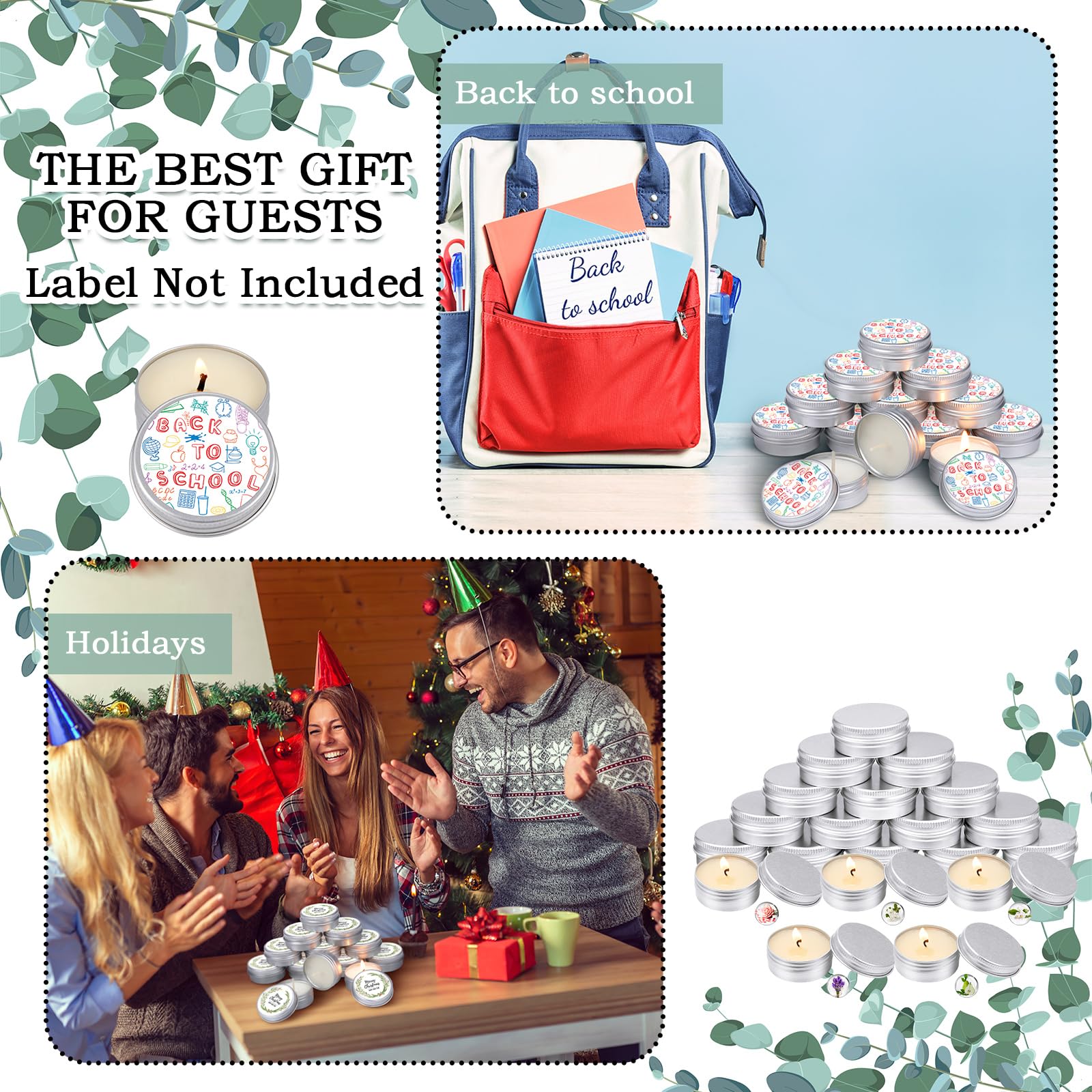 Elegant wedding candle favors arranged for guests