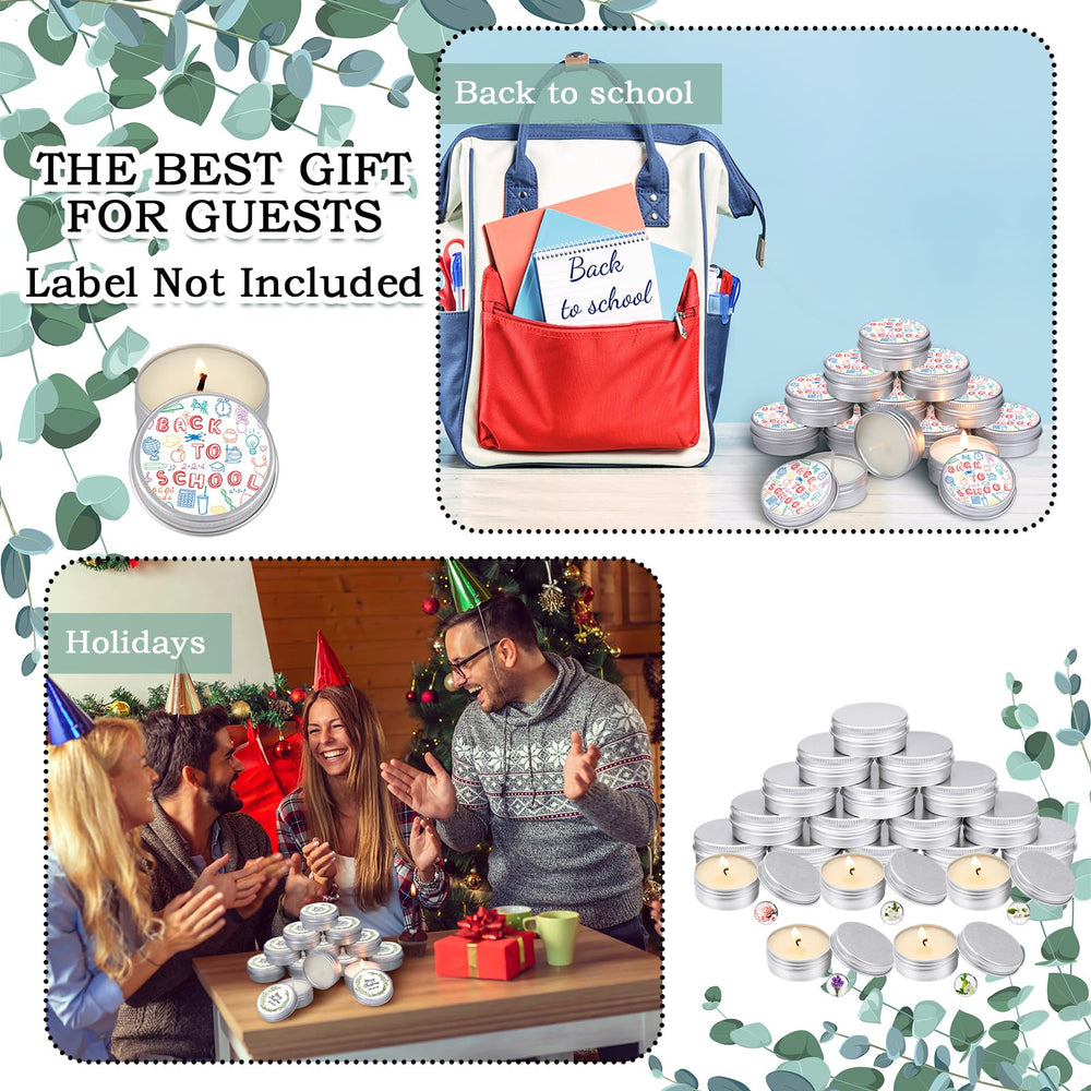 Elegant wedding candle favors arranged for guests