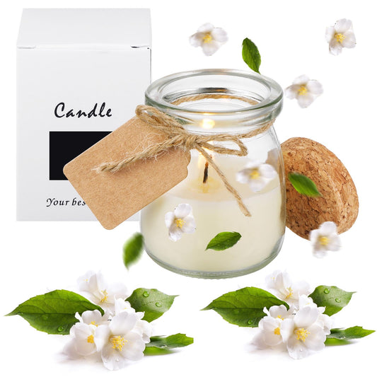MTLEE 50 piece wedding jar candles with jasmine scent in glass jars