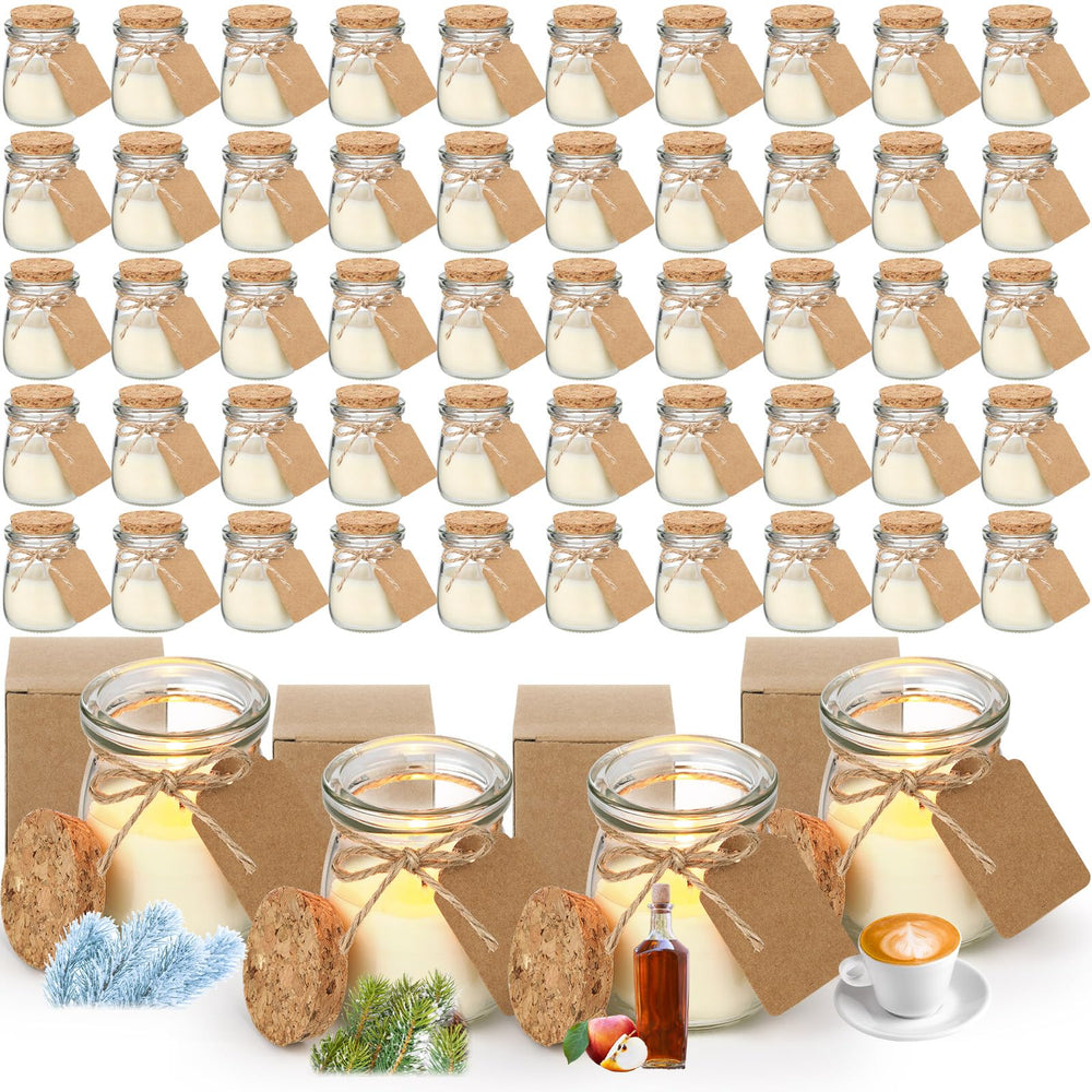 MTLEE 50 Pcs Winter Jar Candles Gift Set packaged for gifting
