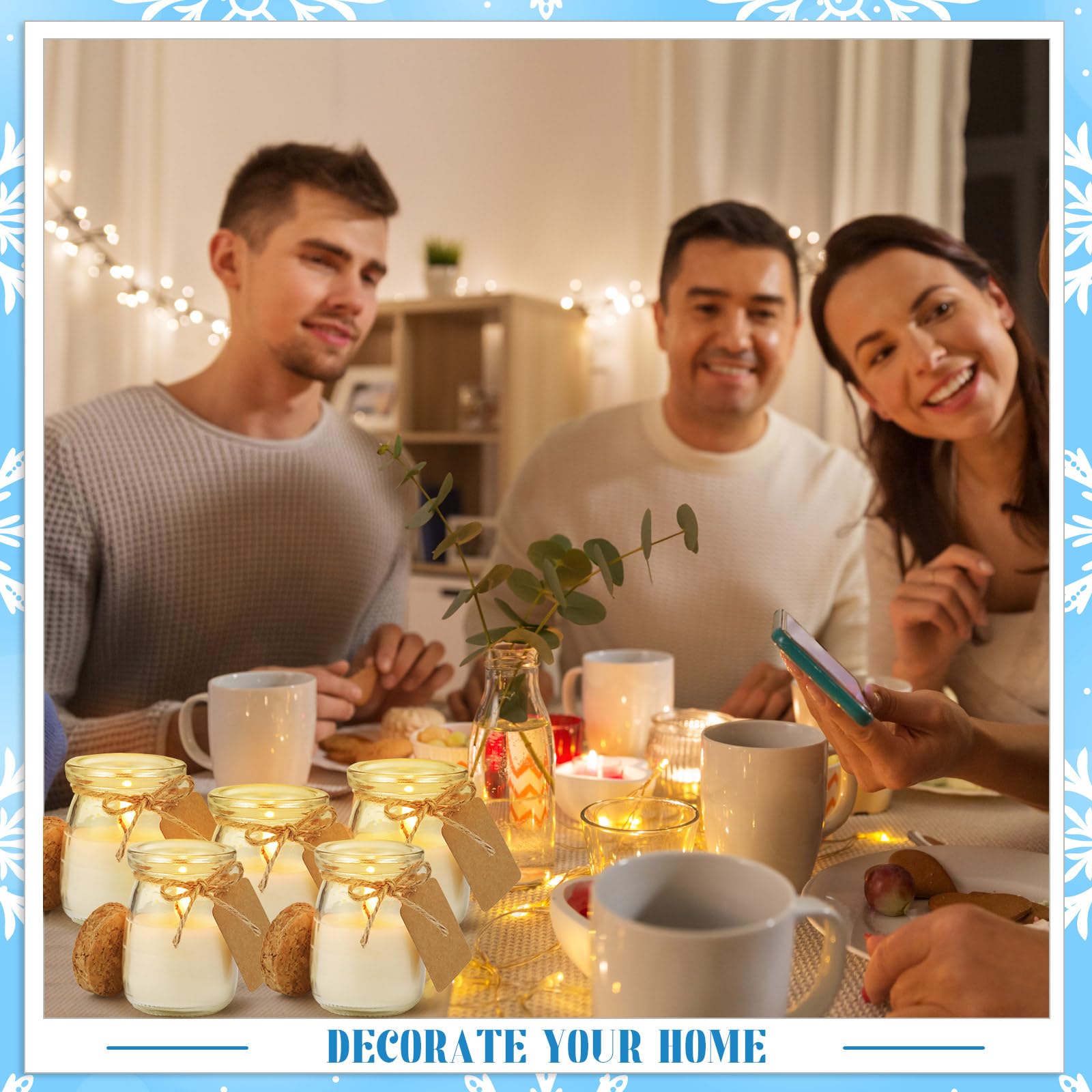 Group shot of 50 soy wax candles for weddings and gifts