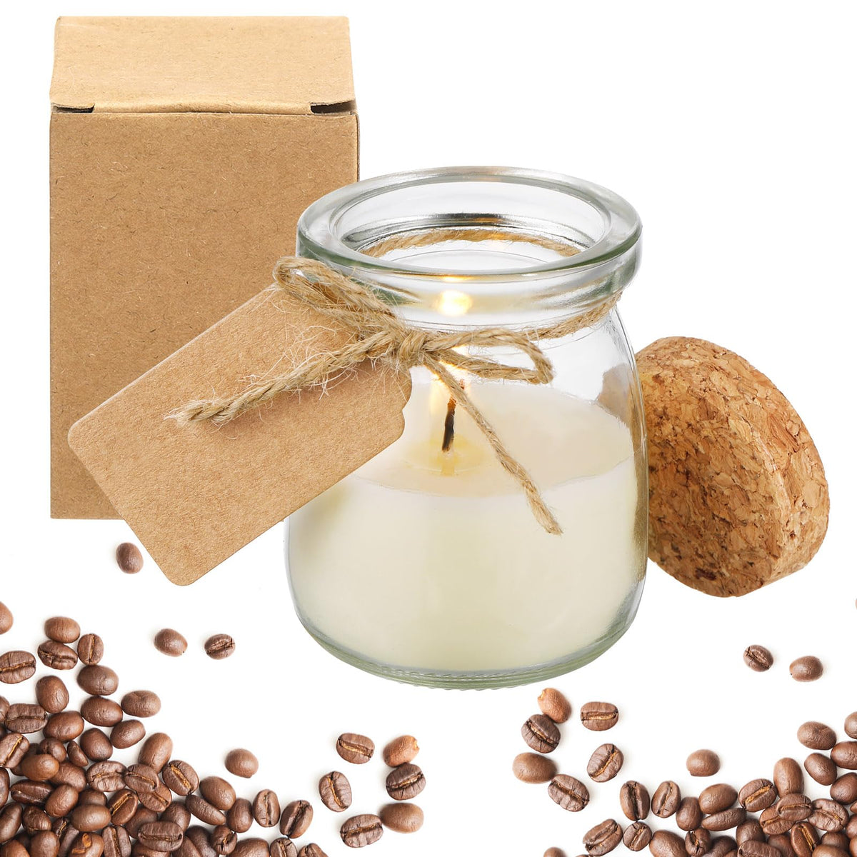Espresso Martini scented candle in glass jar with kraft label