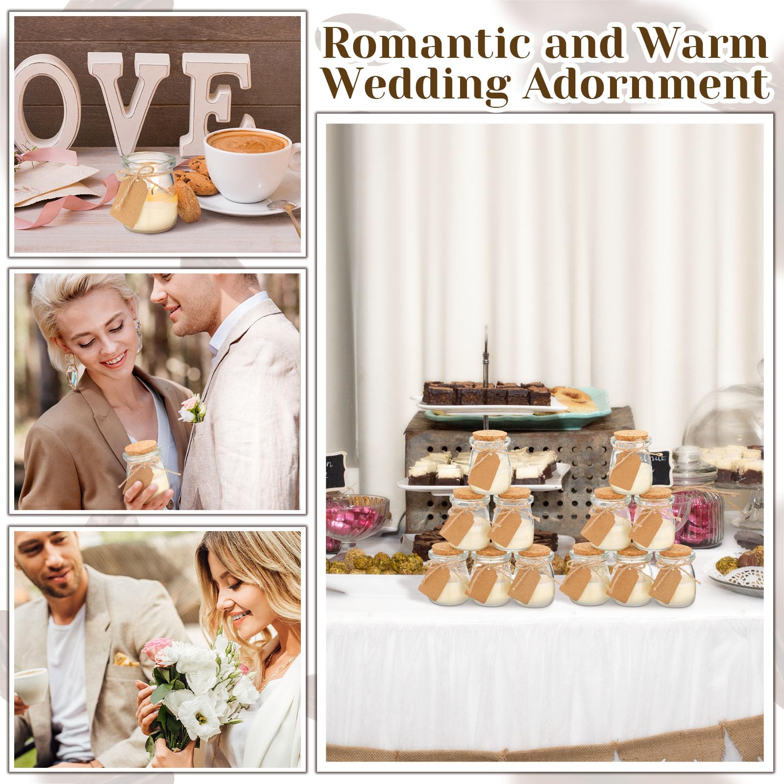 Bridal shower decor with candles on table