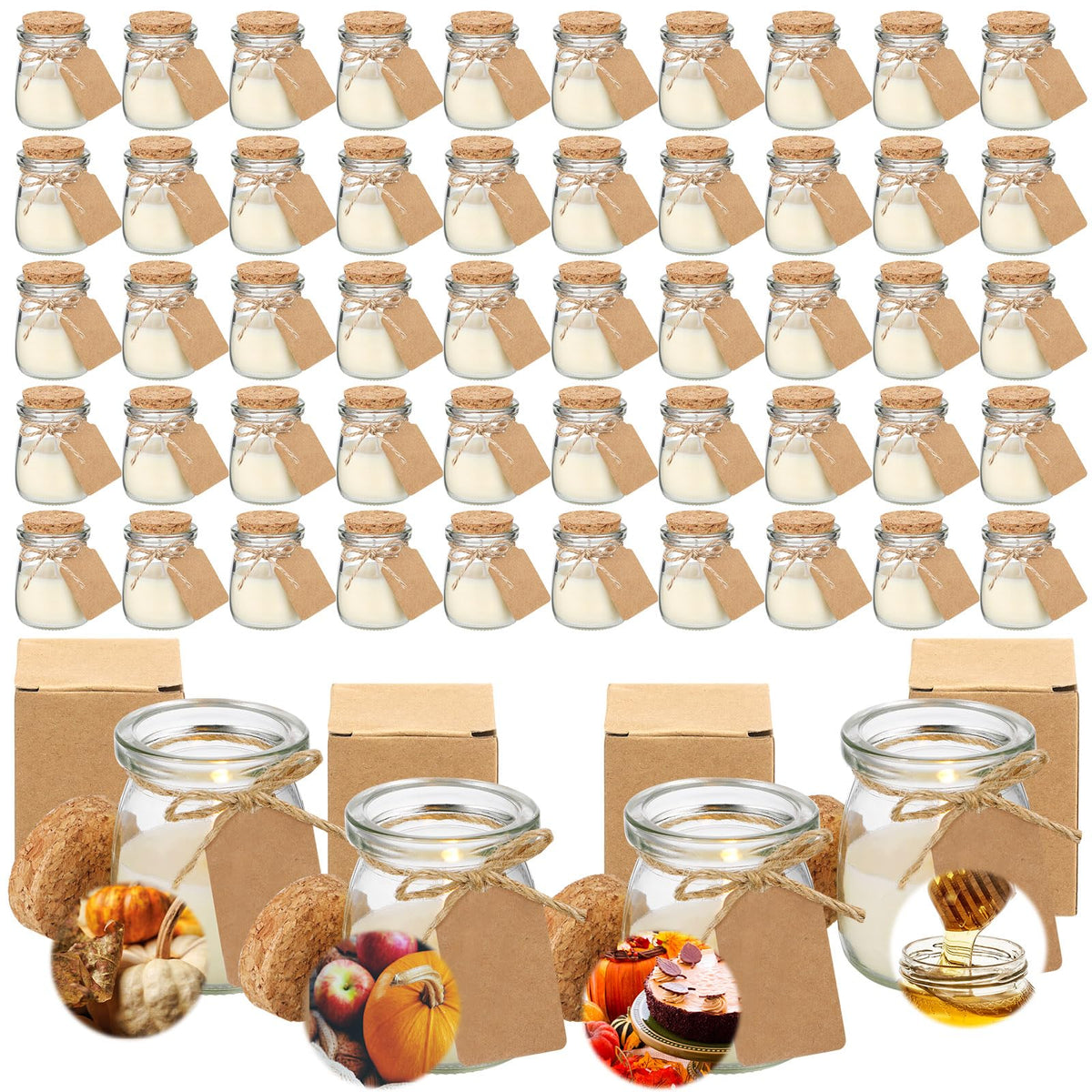 Pumpkin Cake scented candle jar with kraft label