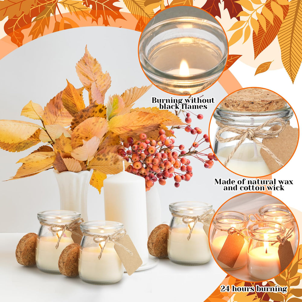 Candle jars with DIY handwritten thank you message labels