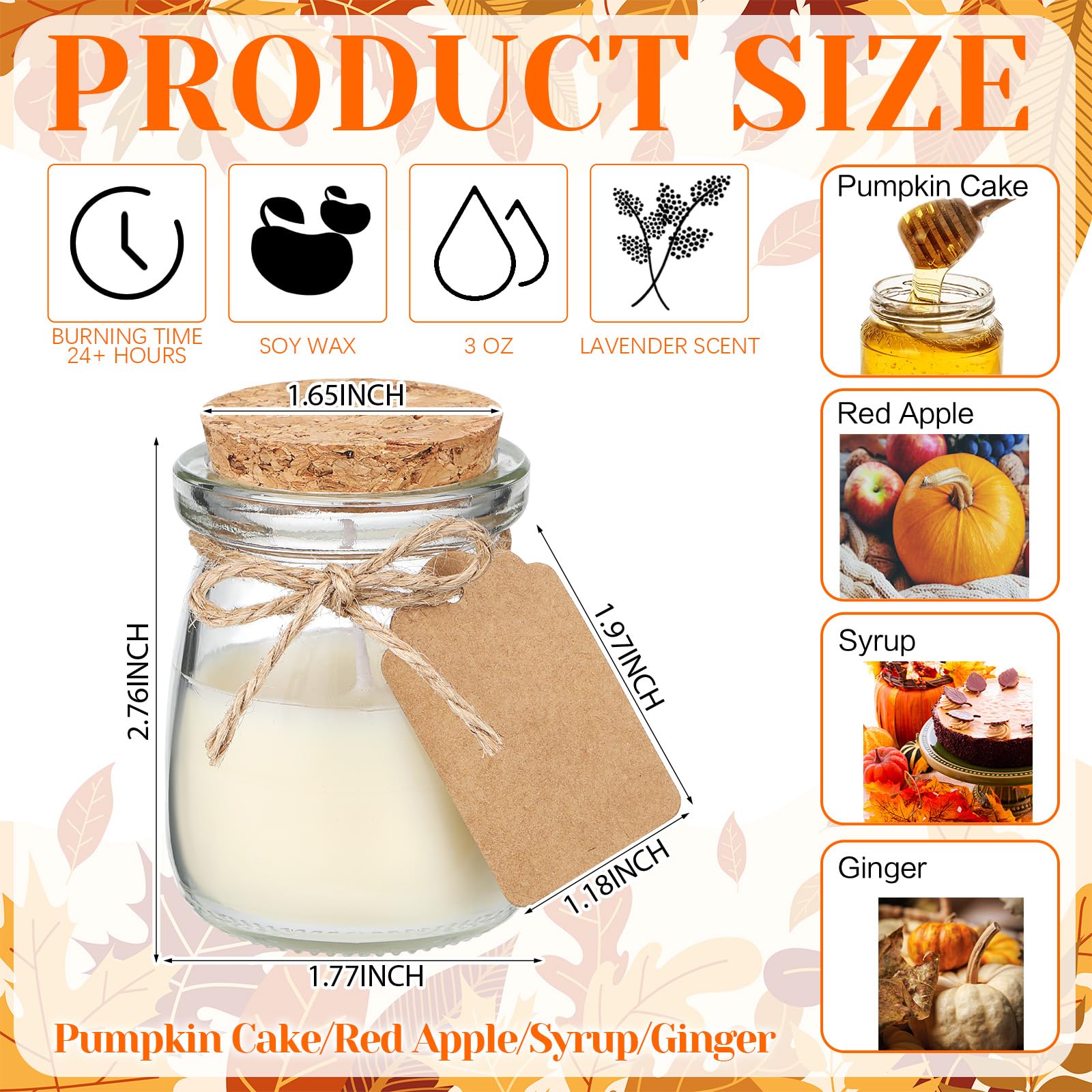 Glass jar soy wax candles with kraft labeling packaging