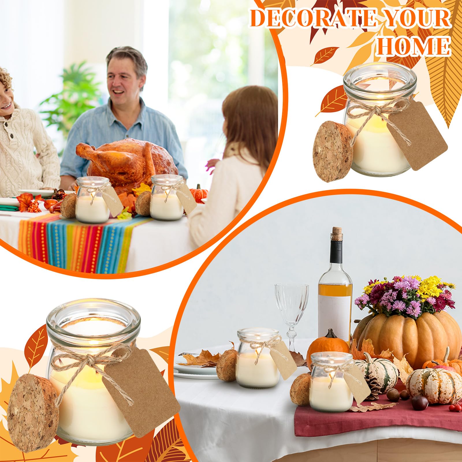 Wedding guest favors candle set with handwritten labels