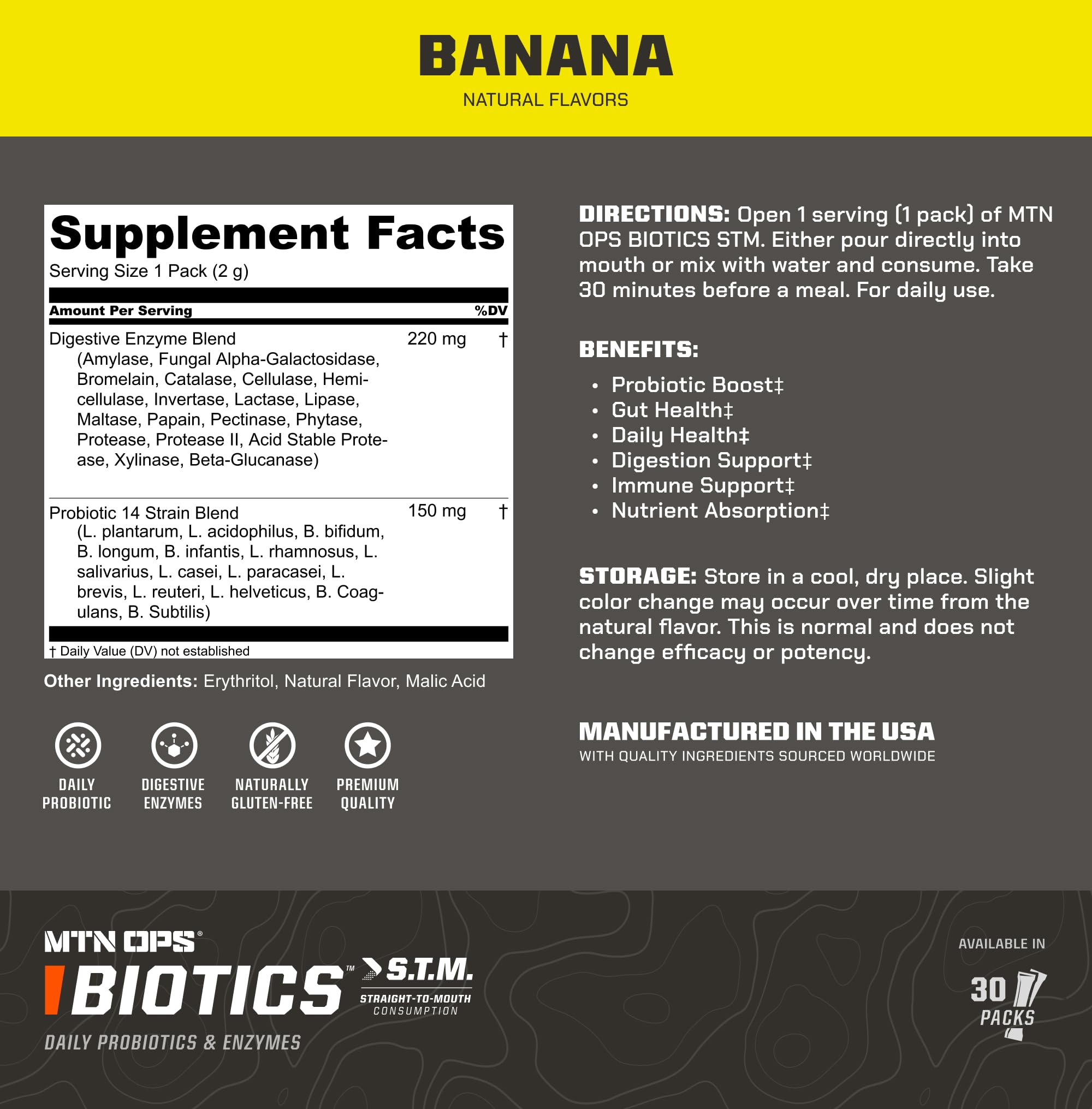 Biotics STM 30 servings packaging