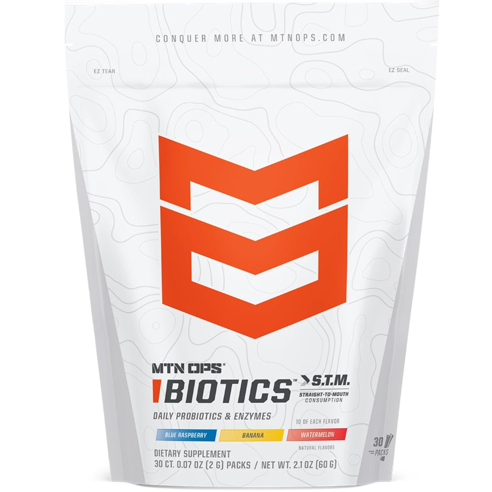 MTN OPS Biotics STM probiotic front view