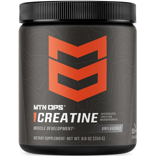 MTN OPS Creatine Monohydrate Powder tub front label