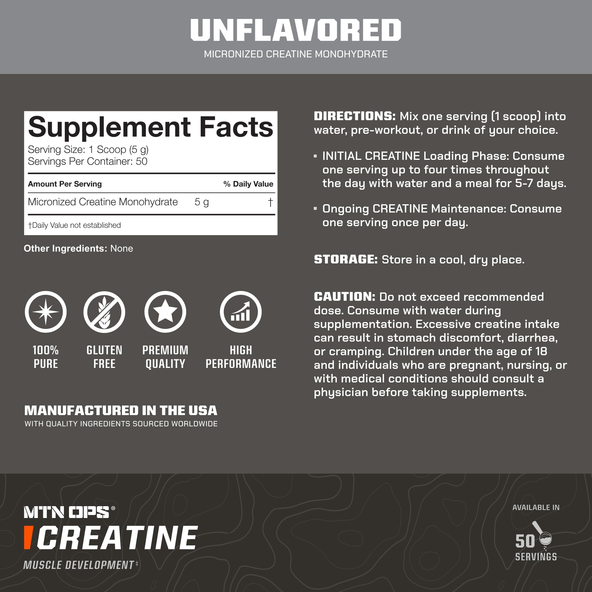 Serving scoop of creatine monohydrate powder