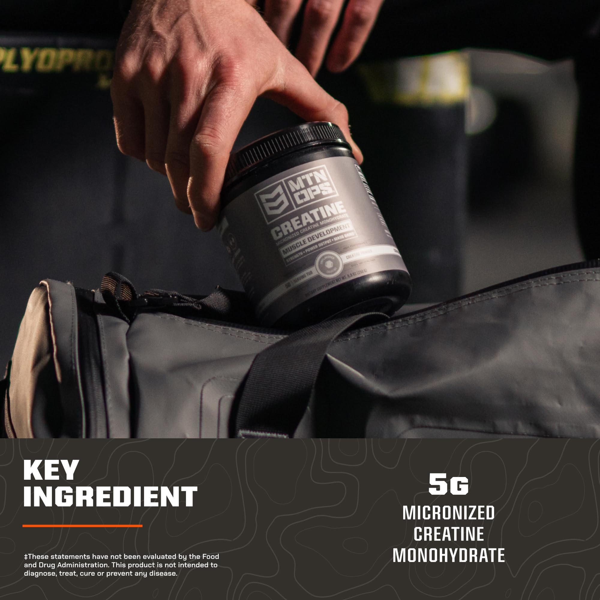 Gluten-free creatine monohydrate powder packaging
