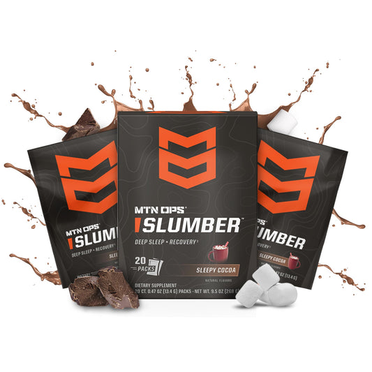 Back nutrition panel of MTN OPS Slumber packaging