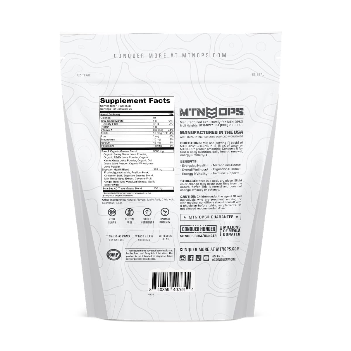 MTN OPS Super Greens packaging and branding