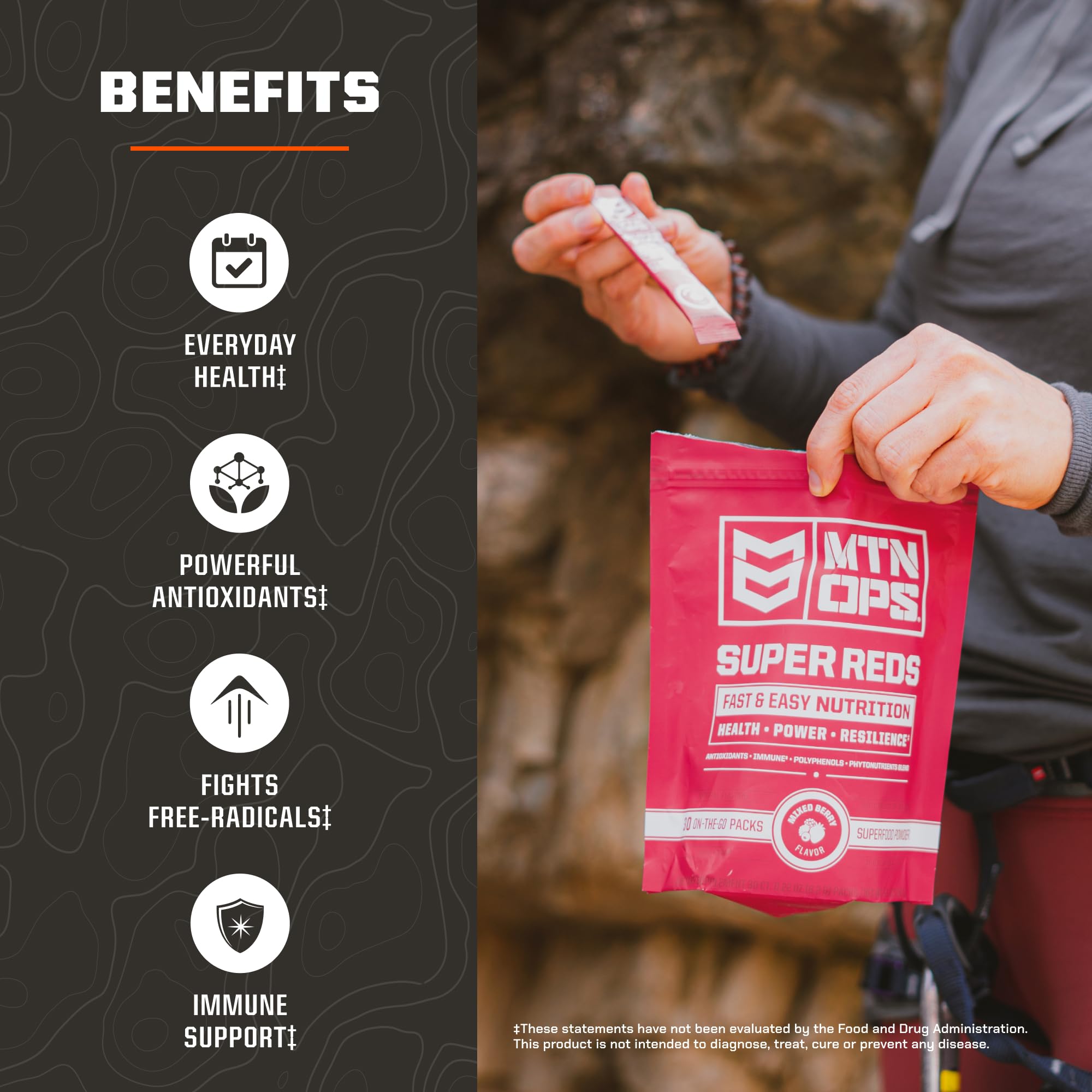 Close-up of phytonutrient blend in MTN OPS Super Reds