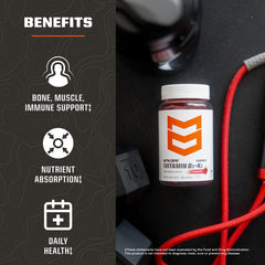 Close-up of MTN OPS D3 K2 Gummies bottle label
