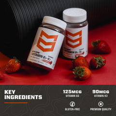 Strawberry-flavored MTN OPS Vitamin D3 K2 Gummies
